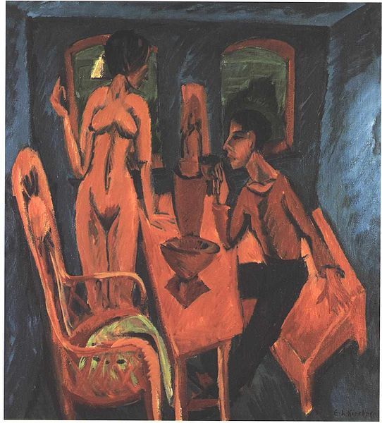 Ernst Ludwig Kirchner Tower room - Selfportrait with Erna